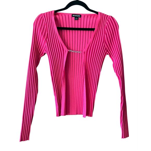PrettyLittleThing Sweaters - Pretty Little Thing ribbed open front long sleeve pullover sweater